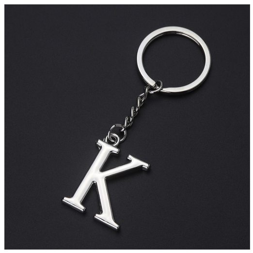 New A-Z 26 Letter Key Chains Stainless Steel Keychain Charm Fashion Accessories Key Ornaments K
