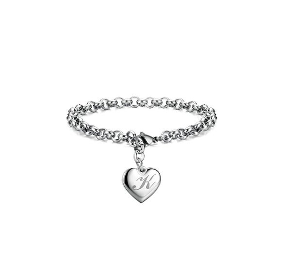 26 English Letter Love Pendant Gift Girl 925 Silver Jewelry Fashion Bracelet Luxury Chain K