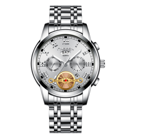 Binbond Original Luxury Watch Men Trendy Fashion Black Watch Men Stainless Steel Fashion Watch M09