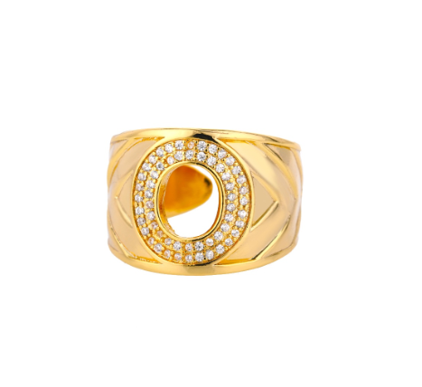 Fashion Initial Letter Rings For Women Finger Adjustable A-Z Alphabet Ring Jewelry O