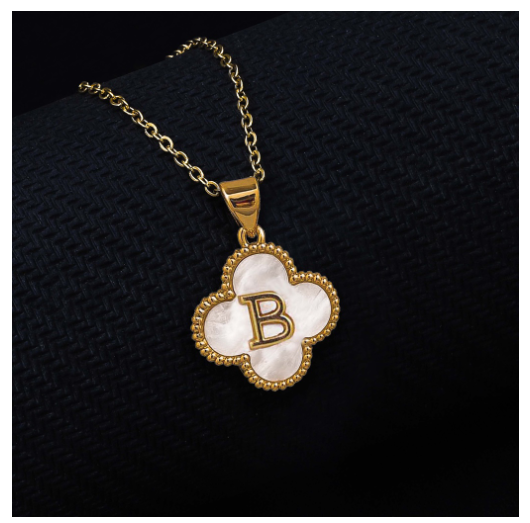 Laj  18k Gold Stainless Steel Initial Necklace SLP LETTER09 with LX885D B