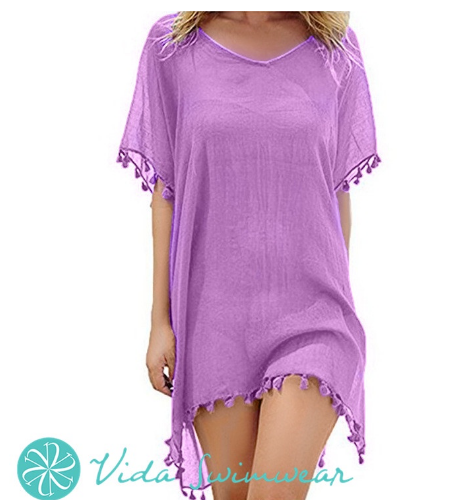 Chiffon Bikini Cover Up with Tassels Swimsuit Cover Up Swimwear Beach Wear