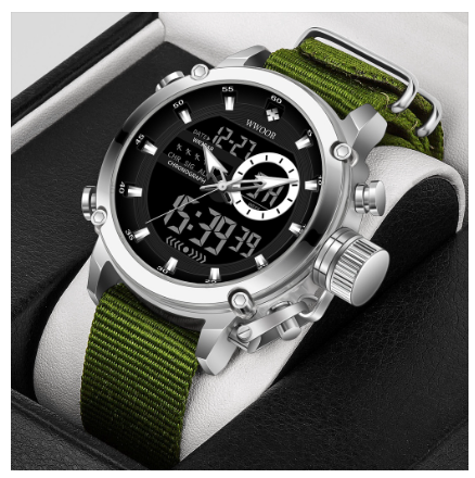 Wwoor Watch Original Waterproof Casual Men Sports Quartz Watch NYLON SILVER BLACK