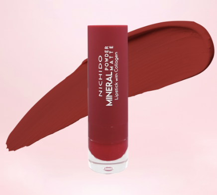 Nichido Mineral Powder Matte Lipstick With Collagen Booster - Sweet Marsala