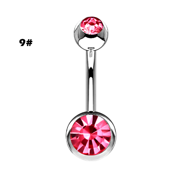 Stainless Steel Heart Piercing Jewellery Zirconia Butterfly Belly Button Ring Belly Button Clasp Pink 9