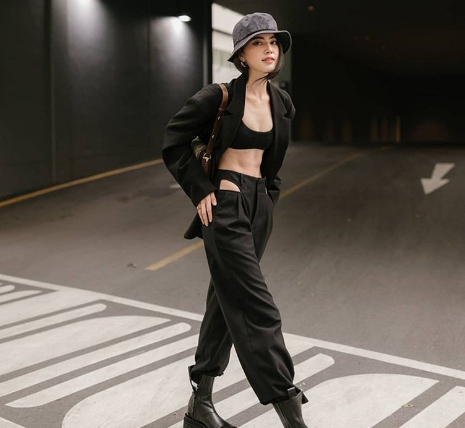 Women Ins Style Sexy Waist Cut-Out Long Loose Pants Trousers