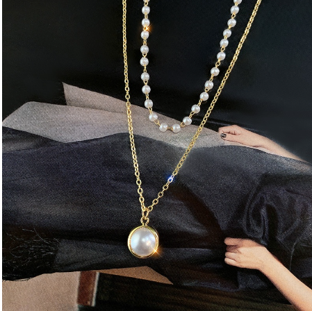 Women's Jewelry Chain Pearl Pendant Bohemian Vintage Necklace
