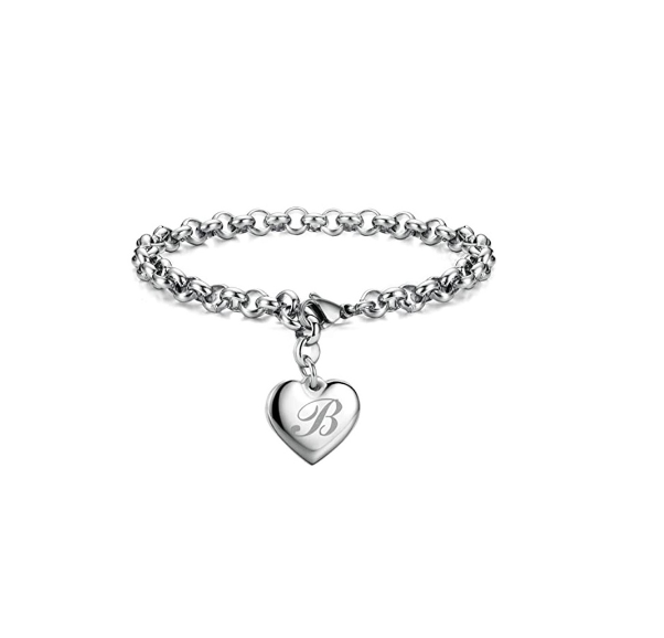 26 English Letter Love Pendant Gift Girl 925 Silver Jewelry Fashion Bracelet Luxury Chain B