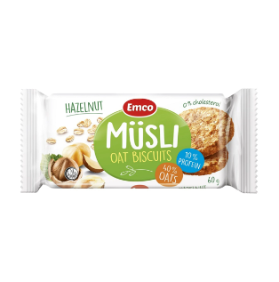 Musli Oat Biscuits Hazelnut 60g