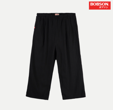 Bobson Japanese Ladies Basic Non-Denim Drawstring Pants for Women Trendy Fashion 138723-U Black