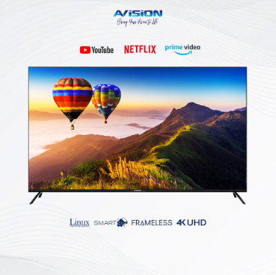 Avision 65 Inch Frameless 4K Smart Digital Led Tv w/ Built-in Netflix, Youtube&Screencast 65UL80C