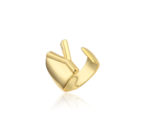 New Copper Plated Gold 26 A-Z Letter Opening Adjustable Ring Women's Initial Name Gold Jewelry Commemorative Couple Gift Y
