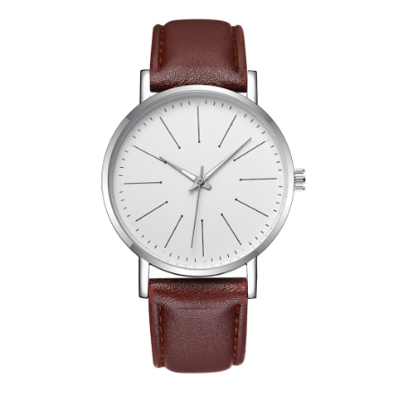 Creative color luminous thin strip nail scale men's quartz watch simple leather strap business watch M3