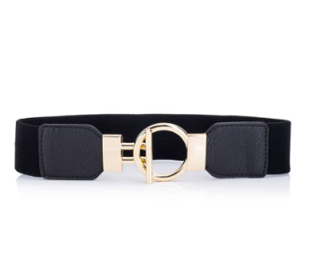 Levao Metal Buckle Women's Belt Dress Elastic Wide Simple Fashion Waistband