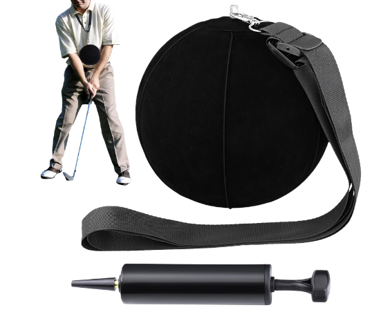 Smart Ball Golf Training Aid - Swing Trainer Aids Impact Golf Balls Arms Forearm Elbow Between Posture Teaching Practice Equipment Tool with Adjustable Lanyard Inflatable Tube