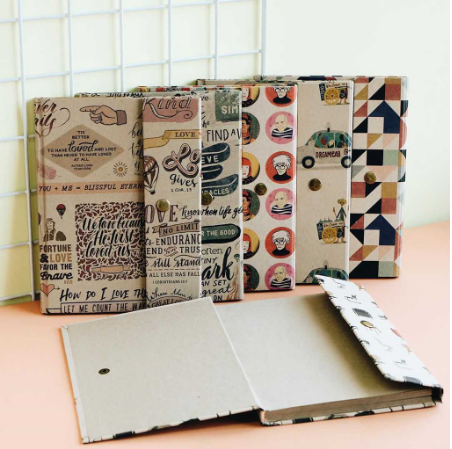 Papemelroti Snap Journal Scrapbook | Recycled Paper | Sketchbook | Hardbound Notebook | Arts & Craft