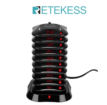 Retekess TD164 Long Range Wireless Pager System Keyboard Charging base and Pagers For Food Truc Barbecue Pet Clinic Store