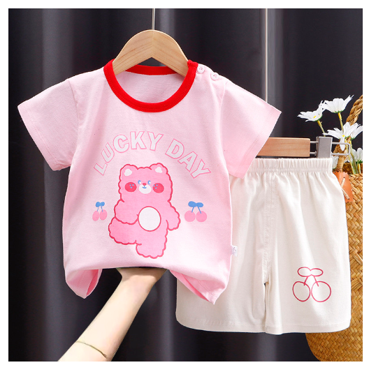 0-4Y For Baby Girls & Kids Shorts Set Terno Short and Sando For Baby Girls SD4