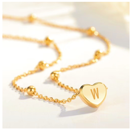 Kwintas Stainless Steel Necklace For Women 18K Gold A-Z Titanium Steel Pendant Accessories Jewelry Gift W