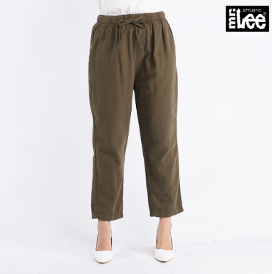 Stylistic Mr. Lee Ladies Basic Non-Denim Drawstring Trouser Pants for Women 138894-U Fatigue