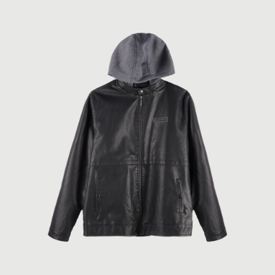 RRJ Basic Leather Jacket for Men Trendy fashion Casual Top Jacket