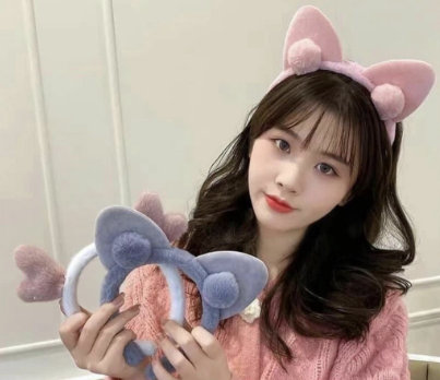 Cute Cat Ears Plush Hair Band Wash Face Headband Gentle Girl Hair Accessories