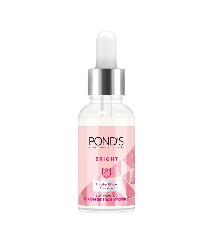 Ponds Bright Triple Glow Facial Serum with Gluta Boost and Niacinamide for Dewy Hydrated Skin 30G