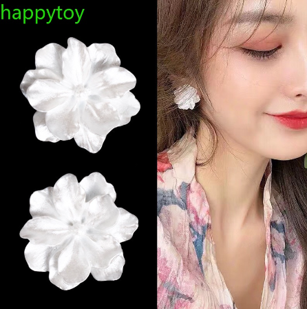 Versatile Trend Earrings Exquisite Imitation Pearl White Flower Stud Earrings