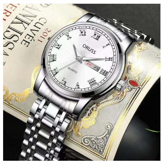 ORUSS Men Watch Waterproof Stainless Steel Automatic Calendar Luxury Gold Watch for Men Original Brand Fashion Wristwatch Relo for Men M06