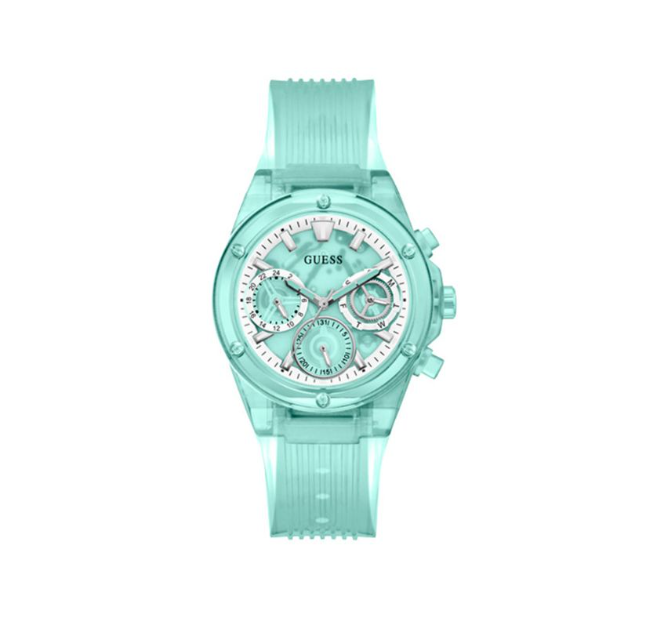 Guess Blue Rubber Analog Quartz Watch For Women GW0438L1