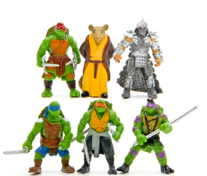 6Pcs/set Teenage Mutant Ninja Turtles TMNT Mini Figures Action Figures Toy Juguetes 1998 Set