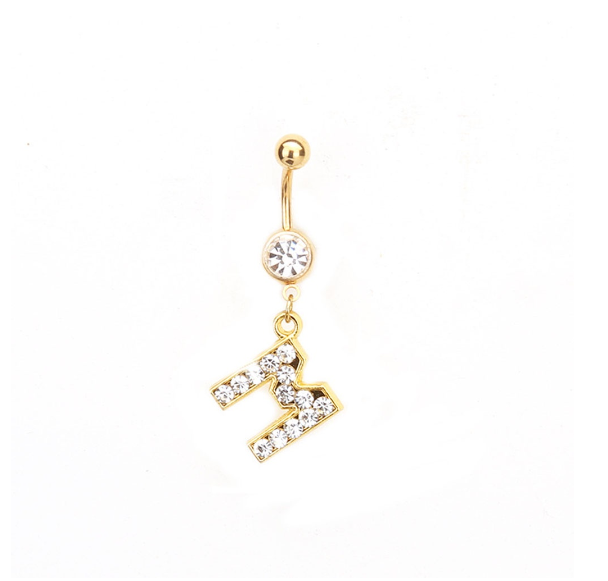 Body Piercing Drop Dangle Belly Button Rings Navel 26 Letter Ring Jewelry Sexy M