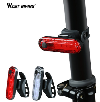 WEST BIKING Bike Light Waterproof Cycling Taillight Led USB Rechargeable Riding Rear Light MTB Bike Safety Warning Bicycle Light