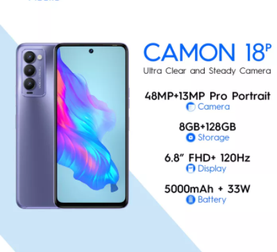 Tecno Camon 18P ( 8GB + 128GB ) Pro Portrait Camera