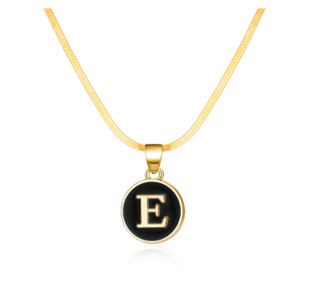 26 Letter Pendant 18K Gold Snake Chain Necklace Classic Fashion Suitable for Men and Women Letter Necklace Jewelry Wholesale E