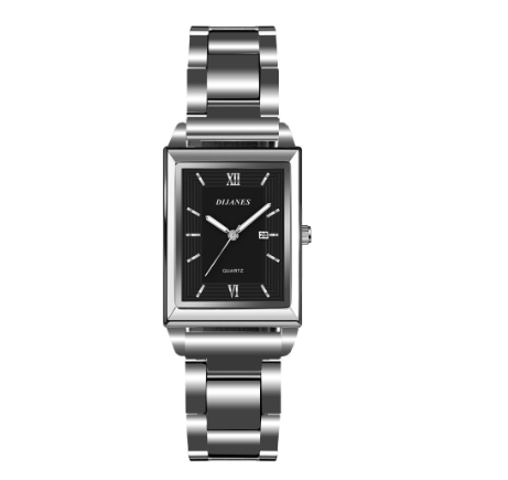 DJIANES Quartz Business Wacthes Mens Original Waterproof Steel Band Square Fashion Wristwatch Men Watch Relo Ng Kalalakihan SILVER BLACK