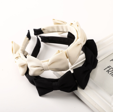 Korean Bow Headband Solid Color Hair Band Hair Accessories For Woman