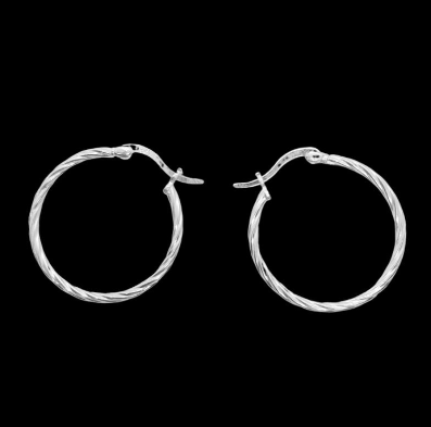 Unisilver 925 Sterling Lady's Hoop Earrings