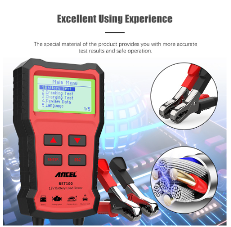 Ancel BST100 12V Car Battery Tester Motorcycle Battery Tester 12V Battery Analyzer Digital Car Battery
