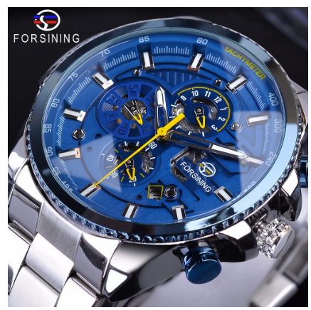 Forsining Watch for men Automatic Mechanical Watches Men stainless steel Tourbillon Waterproof Skeleton Wristwatch 14