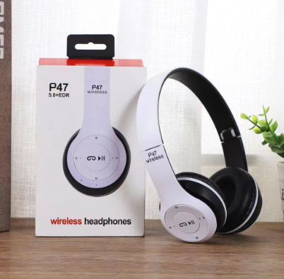 P47 Bluetooth 5.0 Wireless Headphone Foldable HIFI Stereo Bass Earphone Kid Helmet Gift With Mic USB