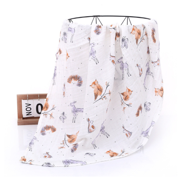 Summer Baby Blanket Muslin Gauze Breathable Sleep Swaddle Wrap Infant Quilt For Baby Bib S33