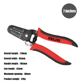 7-inch 3-in-1 Multifunctional Wire Stripper Pliers Vinyl Clamp Crimping Tool Heavy-Duty Cable Cutting Machine Crimping