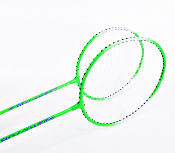 Two-Piece Aluminum Alloy Badminton Racket, Metal Paint Racket, Training Badminton Racket (Green)