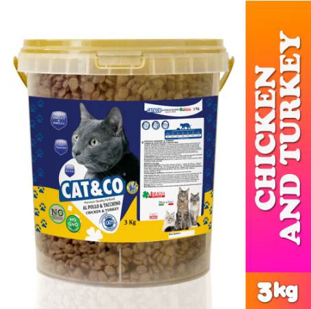 Cat & Co Premium Cat Food Chicken and Turkey 3kg Cat Foods Dry Cat Food