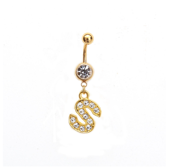 Body Piercing Drop Dangle Belly Button Rings Navel 26 Letter Ring Jewelry Sexy S