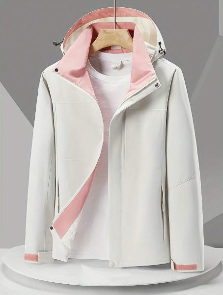 Ladies' Spring & Autumn Outdoor Sports Casual Waterproof Windproof Single-Layer Jacket, Detachable Hood