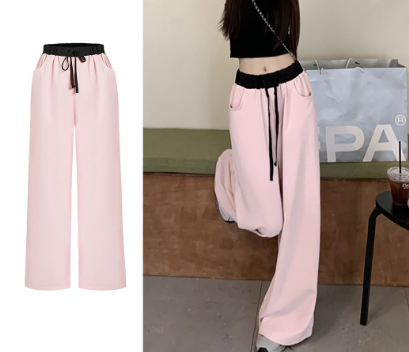 Lovito Women Drawstring Pocket Pants L61AD108 Pink