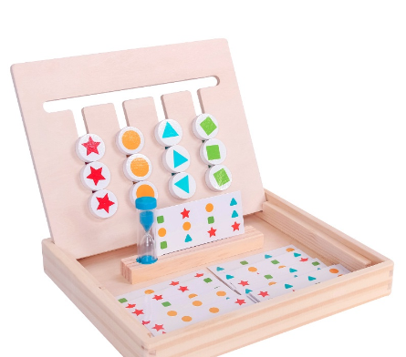 Wooden four-color game enlightenment logical thinking training puzzle early education children's toy
