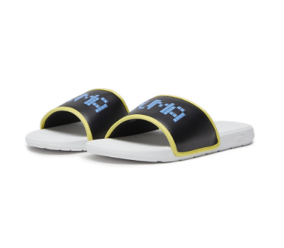 PUMA Unisex Cool Cat 2.0 Let's Play Youth Slides Slippers (Black)